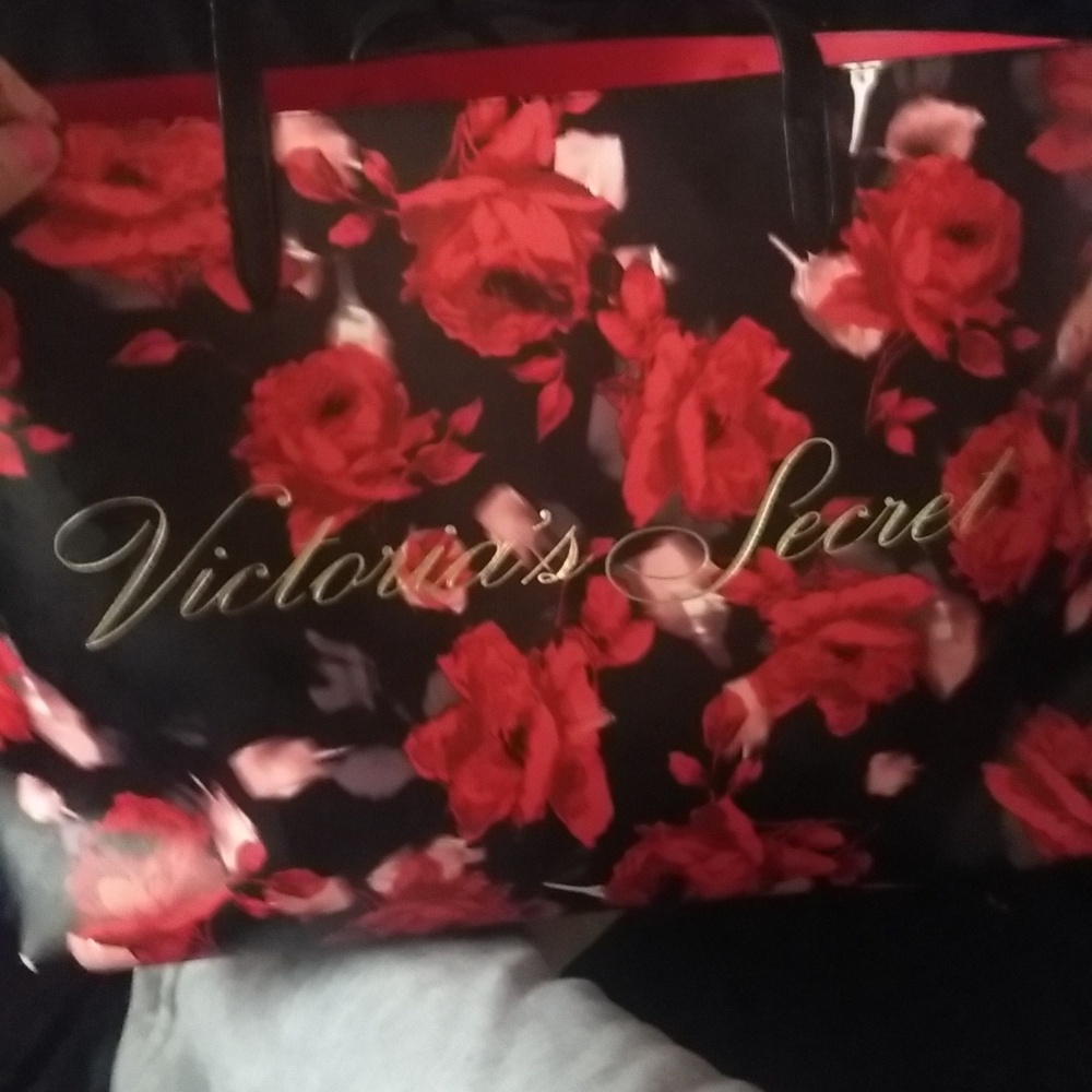 Victoria Secret Rose Print Tote Bag